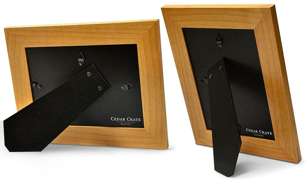 CEDAR CRATE MARKET Our 5th Wedding Anniversary Picture Frame - 5 Year Anniversary, 5 Year of Marriage, Engraved Natural Wood Photo Frame Fits a 5x7 Horizontal Portrait, - View 4 of 4