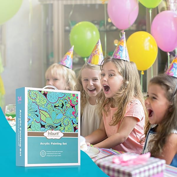 Inburit Inburit Art Paint Set for Kids with Canvas Panels Brushes Acrylic Paints and Easel Ideal for Students Beginners and Creative Fun - View 7 of 9