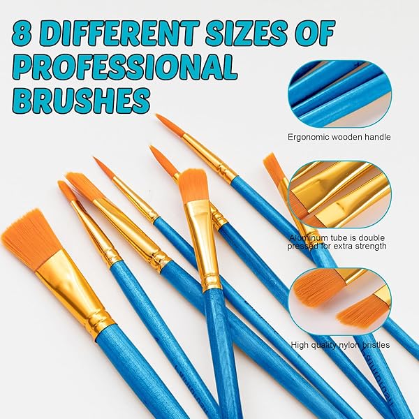 Inburit Inburit Art Paint Set for Kids with Canvas Panels Brushes Acrylic Paints and Easel Ideal for Students Beginners and Creative Fun - View 9 of 9