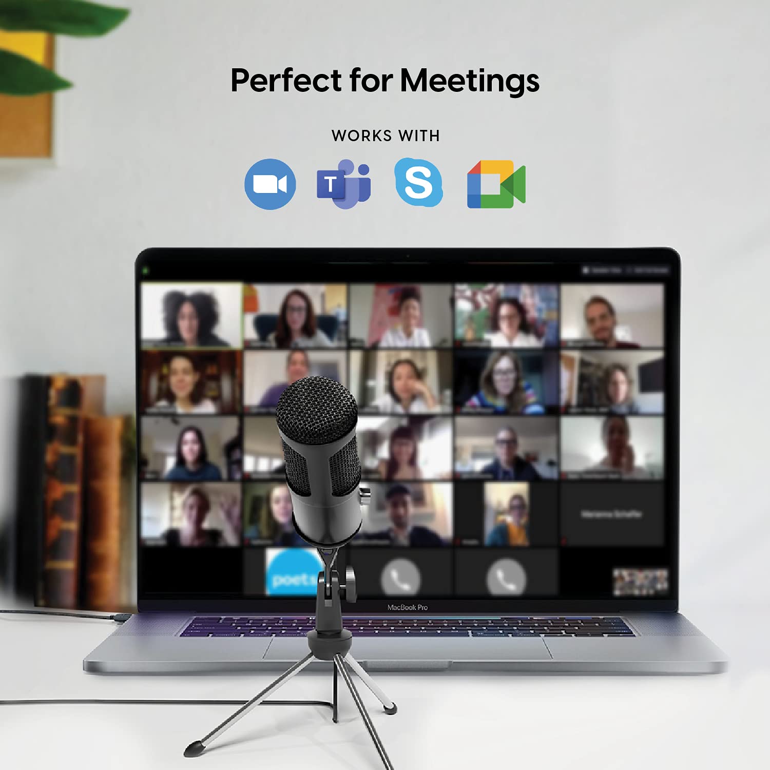 TalkWorks TalkWorks USB Microphone with Tripod for Gaming Streaming Meetings Podcasts Recording Adjustable Portable USB Cable Included - View 2 of 6