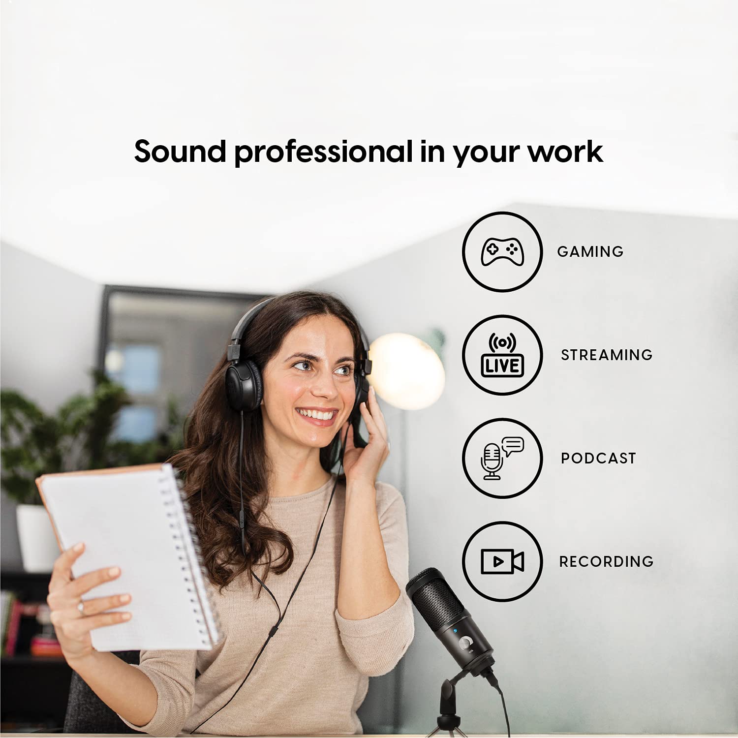 TalkWorks TalkWorks USB Microphone with Tripod for Gaming Streaming Meetings Podcasts Recording Adjustable Portable USB Cable Included - View 4 of 6