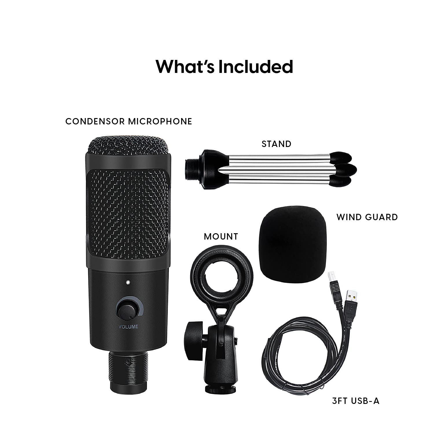 TalkWorks TalkWorks USB Microphone with Tripod for Gaming Streaming Meetings Podcasts Recording Adjustable Portable USB Cable Included - View 5 of 6