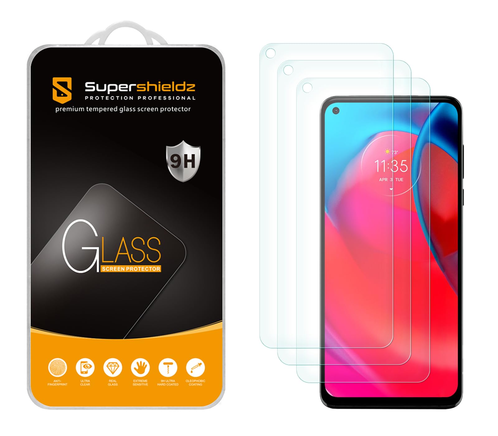 Supershieldz Supershieldz (3 Pack) Designed for Motorola Moto G Stylus 5G [Not Fit for 2022 Model] Tempered Glass Screen Protector, Anti Scratch, Bubble Free