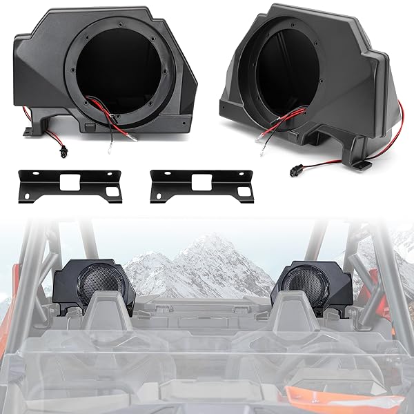 SAUTVS SAUTVS Sport Speaker Enclosures for Polaris RZR PRO XP Rear 6.5 Inch Speaker Pods with Metal Mount Brackets 2020 to 2024 Accessories 2PCS