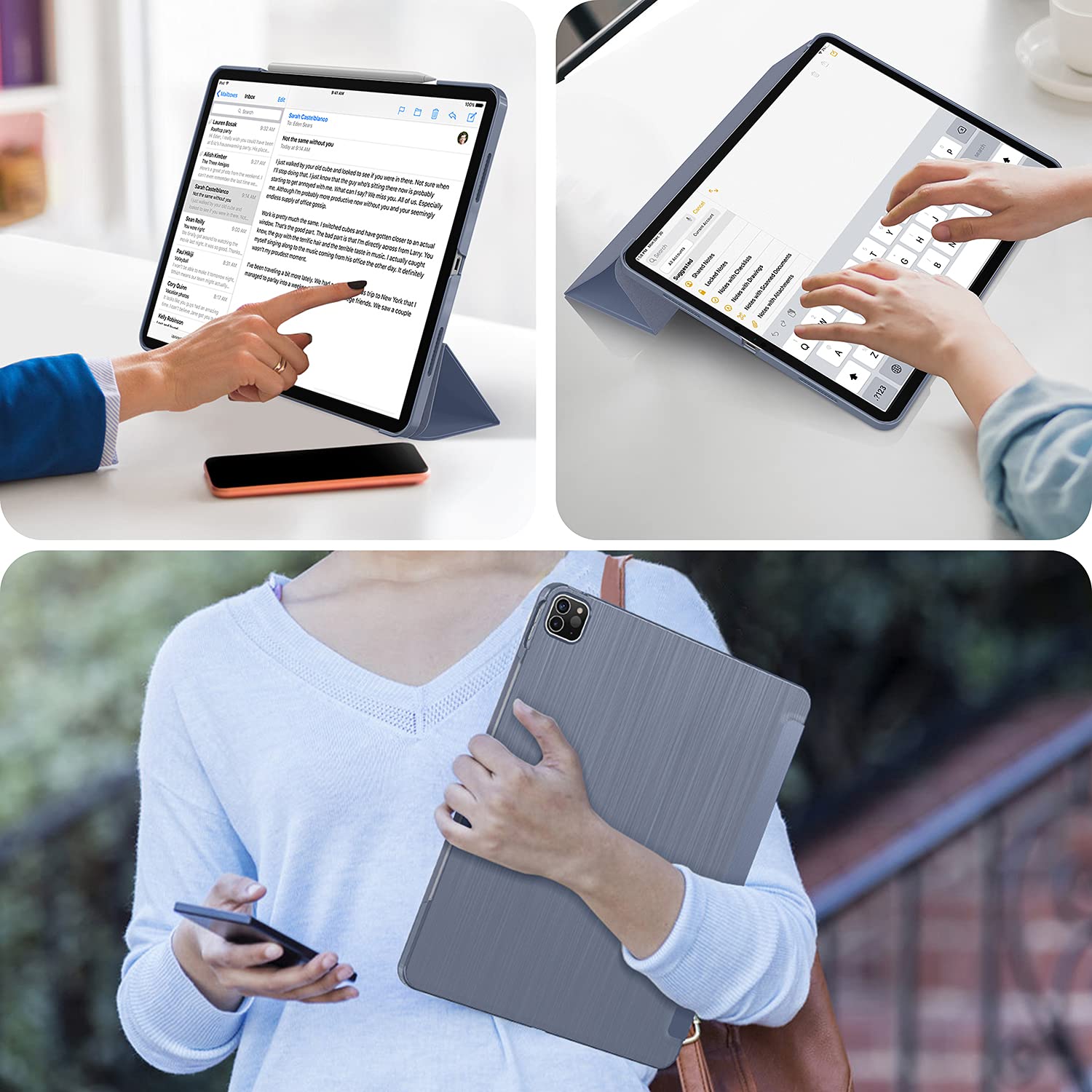 Soke Soke iPad Air 13 Inch Case 2025 2024 iPad Pro 12.9 Case Slim Trifold Stand Auto Wake Sleep Protective Hard PC Back Cover Lavender - View 7 of 9