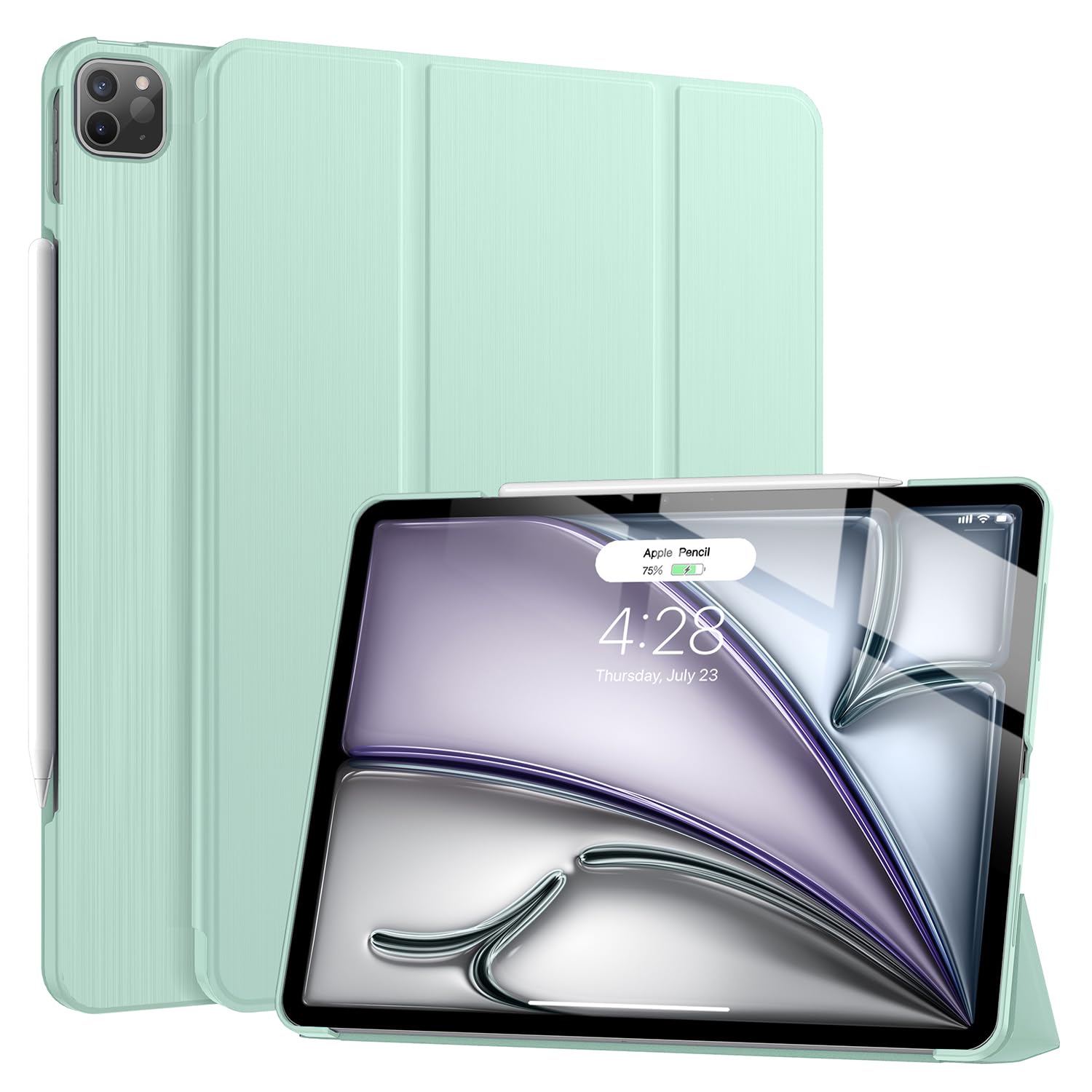 Soke Soke iPad Air 13 Inch Case 2025 2024 iPad Pro 12.9 Case Slim Trifold Stand Auto Wake Sleep Protective Hard PC Back Cover Lavender - View 9 of 9