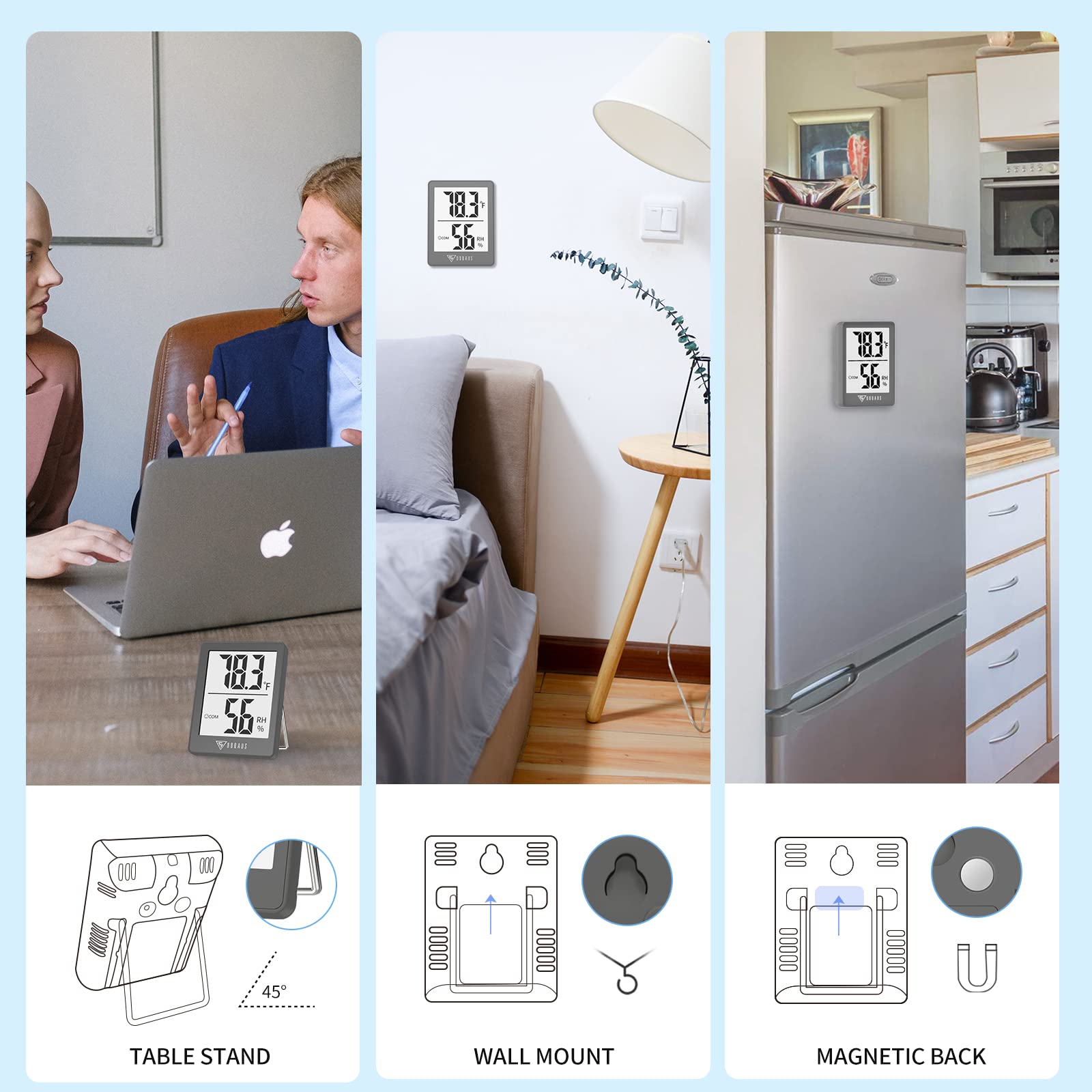 DOQAUS DOQAUS Digital Hygrometer Indoor Thermometer Room Thermometer with 5s Fast Refresh Temperature Humidity Monitor for Bed Room, Baby Room, Basement, - View 4 of 7
