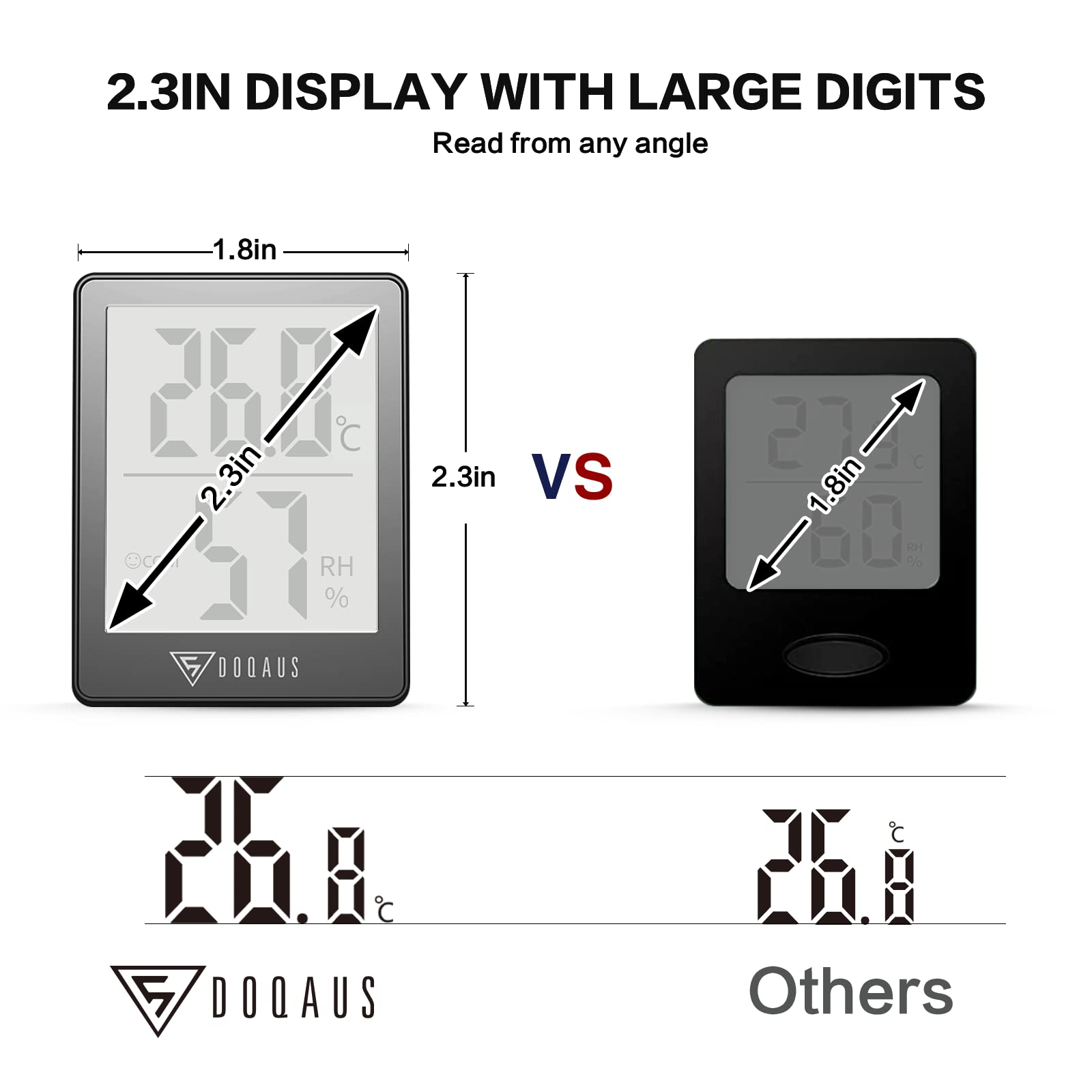 DOQAUS DOQAUS Digital Hygrometer Indoor Thermometer Room Thermometer with 5s Fast Refresh Temperature Humidity Monitor for Bed Room, Baby Room, Basement, - View 6 of 7