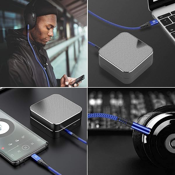 sweguard USB C to 3.5mm Audio Aux Cable 4ft 2-Pack for iPad Pro Samsung Galaxy Pixel LG Moto Phones Blue - View 8 of 8