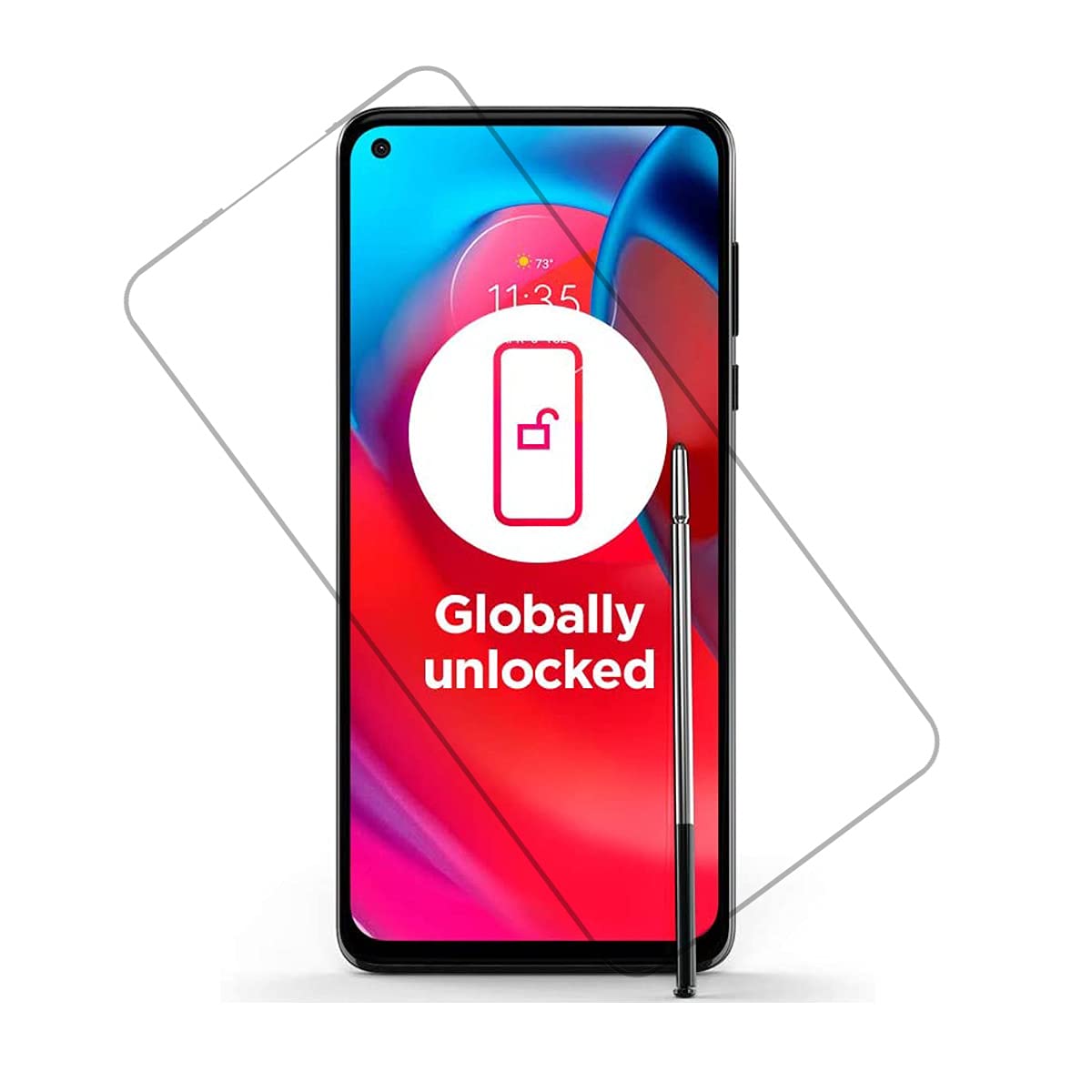 UPONEW UPONEW for Motorola G Stylus 5G 2021 Tempered Glass Screen Protector - [2 Pack] Motorola Moto G Stylus 5G 2021 Front High Clear Films Bubble Free - View 3 of 5