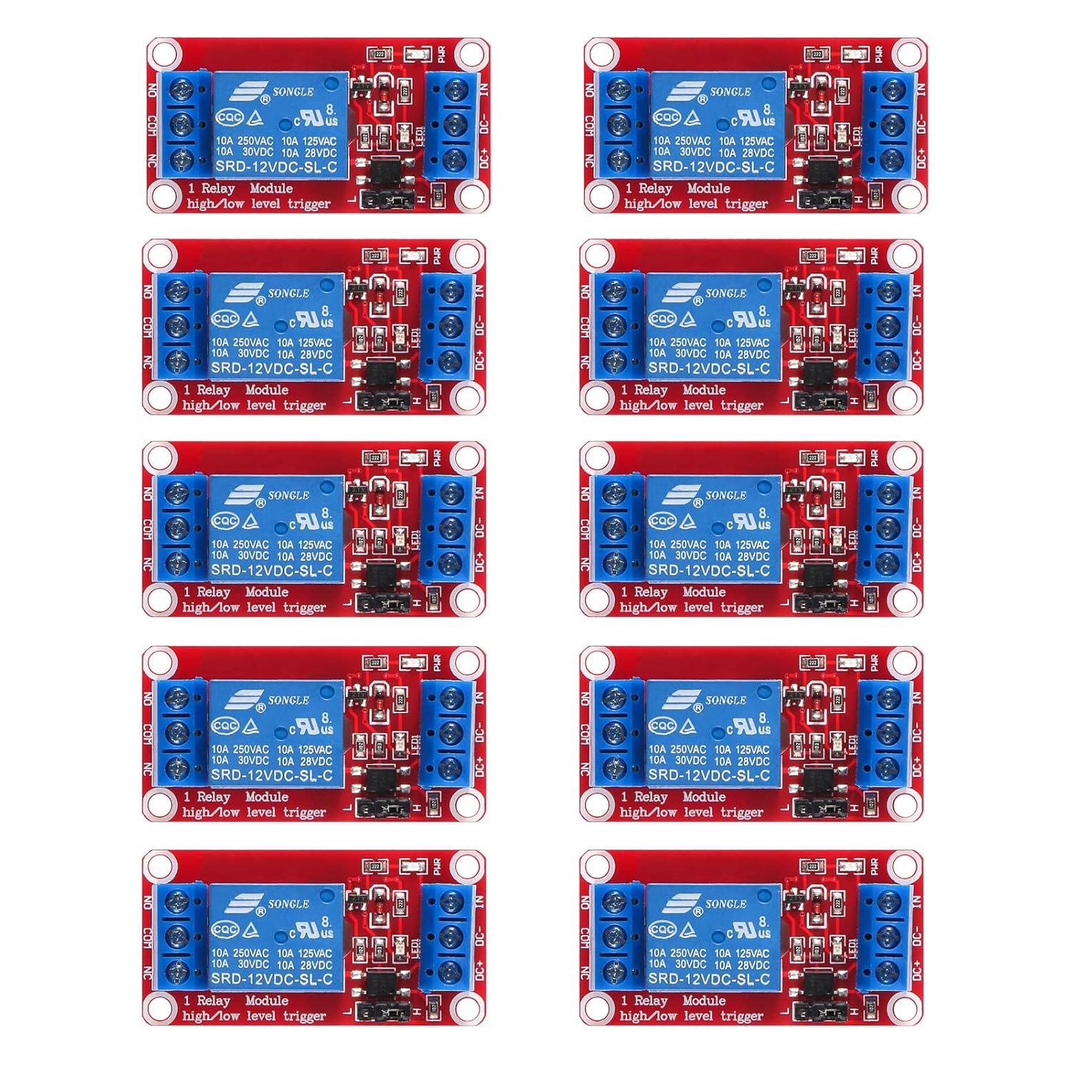 AEDIKO AEDIKO 10pcs Relay Module DC 12V Relay Board 1 Channel with Optocoupler Isolation Support High or Low Level