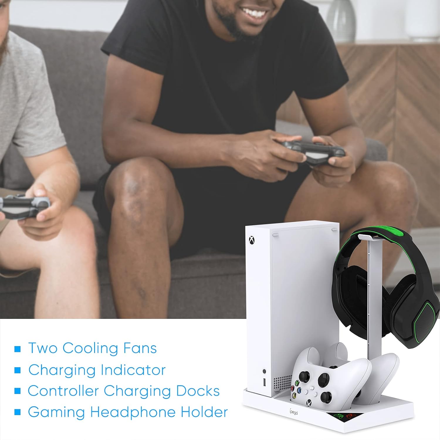 YUANHOT YUANHOT Vertical Cooling Stand Charging Station for Xbox Series S Console and Controller, Dual Fan Cooling System for Xbox Series S Accessories with - View 7 of 7