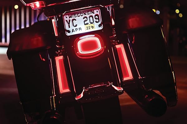 Kuryakyn Upgrade Your Ride: Kuryakyn 2910 Tracer LED Taillight with License Plate Illumination - Red Motorcycle Lighting Accessory - View 4 of 11