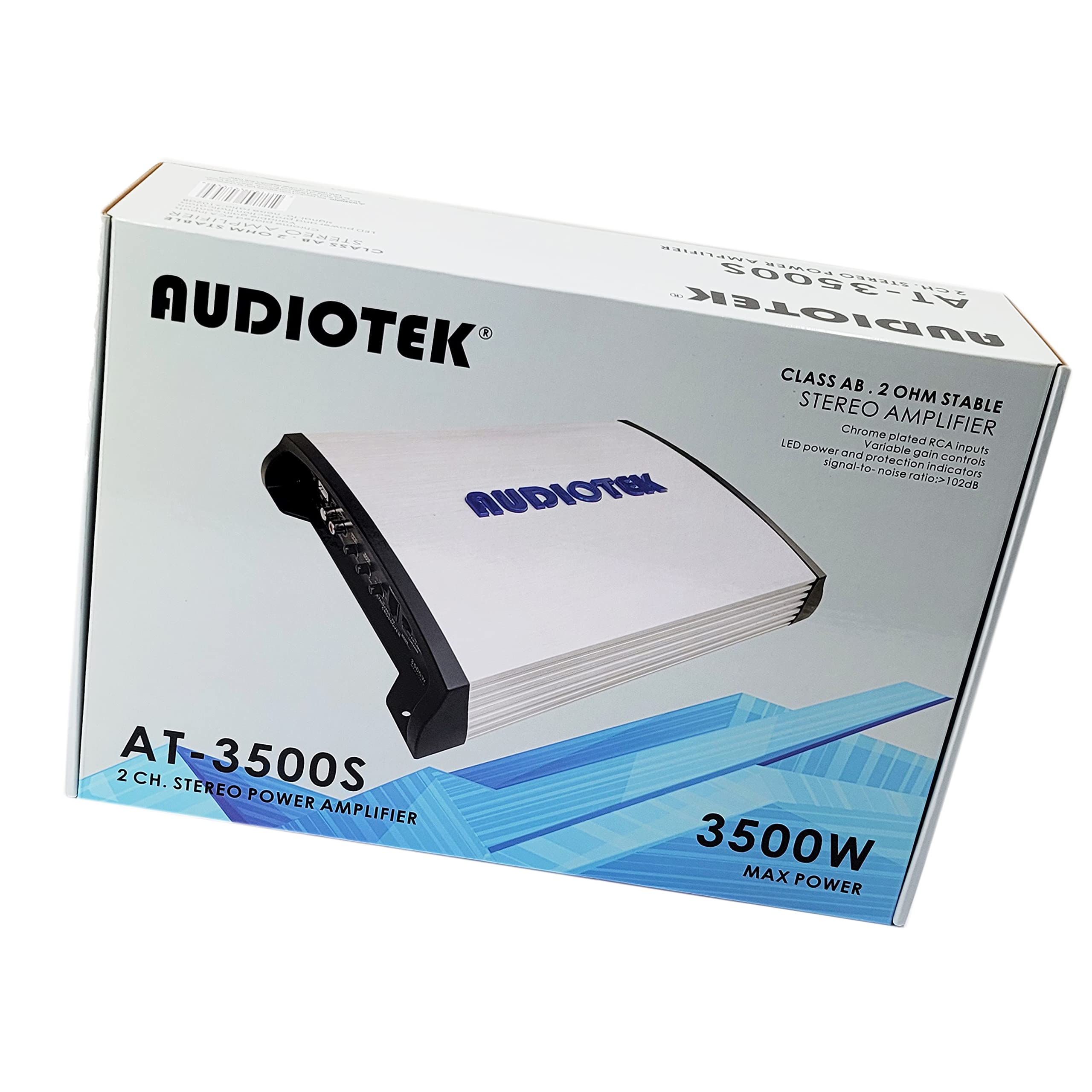 AUDIOTEK AUDIOTEK AT3500S 2 Channel Stereo Car Amplifier - 3500 Watts, 2 Ohm Stable, LED Indicator, Full Range, Bass Knob Included, Great for Speakers and - View 7 of 7