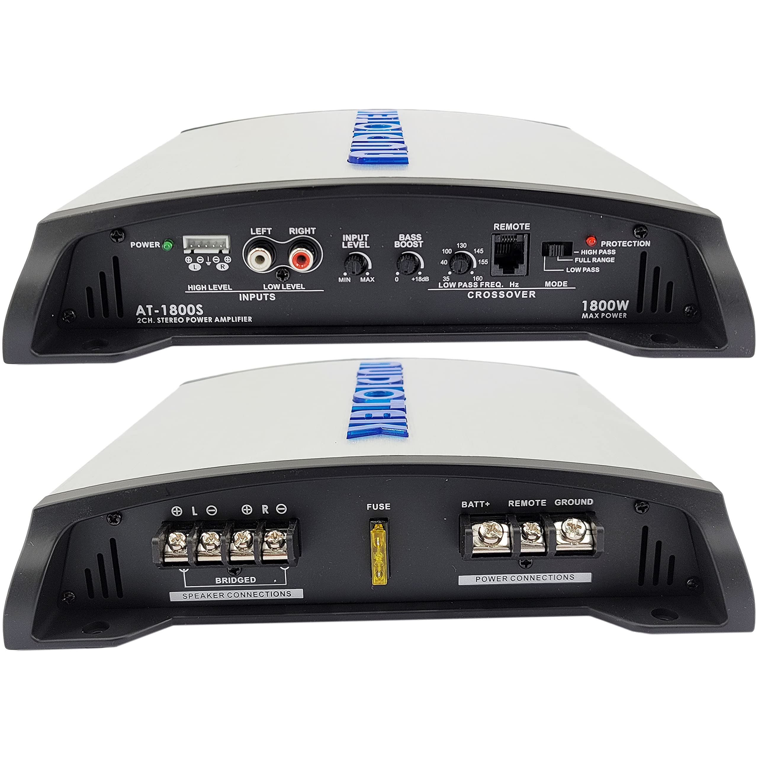 AUDIOTEK AUDIOTEK AT1800S 2 Channel Stereo Car Amplifier - 1800 Watts, 2 Ohm Stable, LED Indicator, Full Range, Bass Knob Included, Great for Speakers and - View 6 of 7