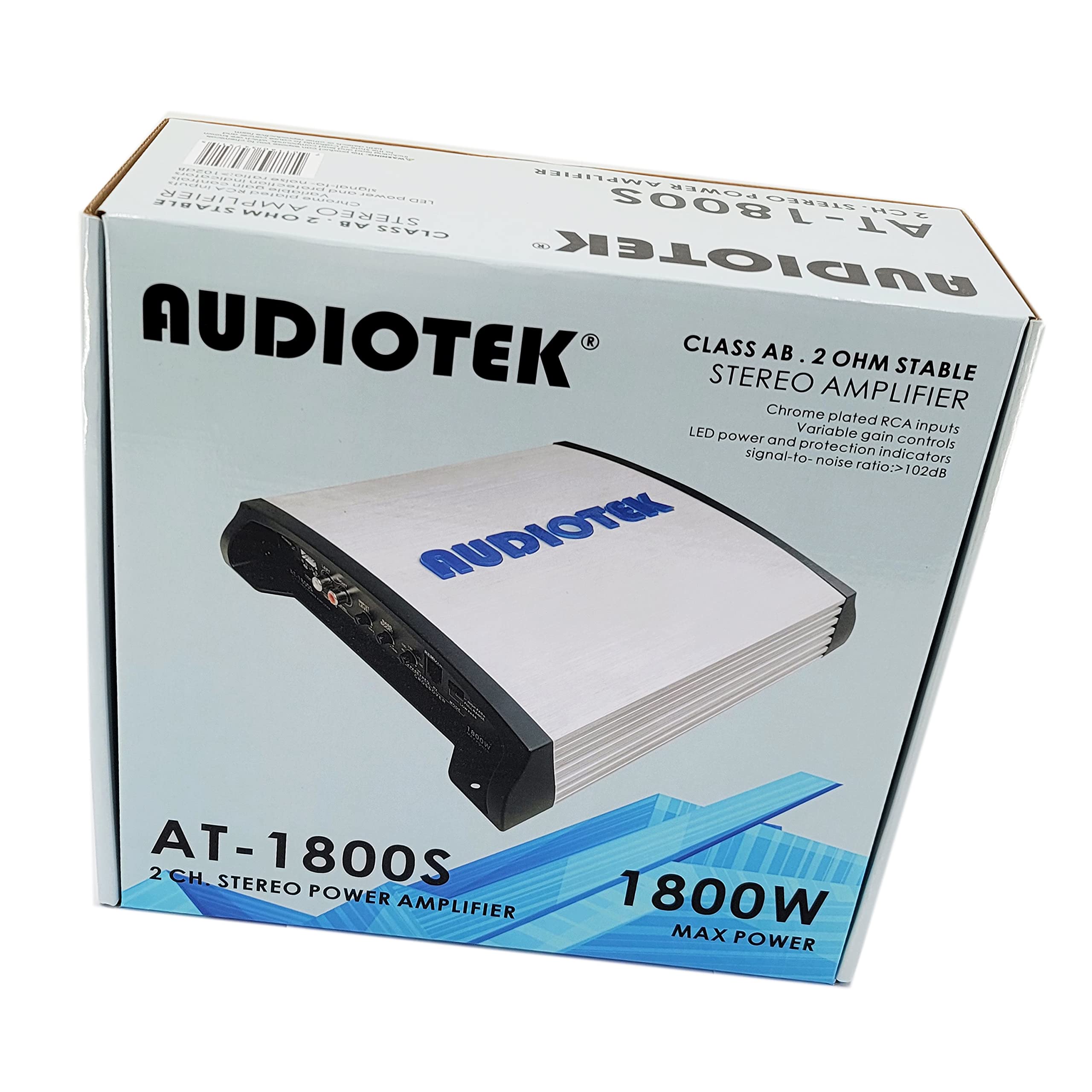 AUDIOTEK AUDIOTEK AT1800S 2 Channel Stereo Car Amplifier - 1800 Watts, 2 Ohm Stable, LED Indicator, Full Range, Bass Knob Included, Great for Speakers and - View 7 of 7