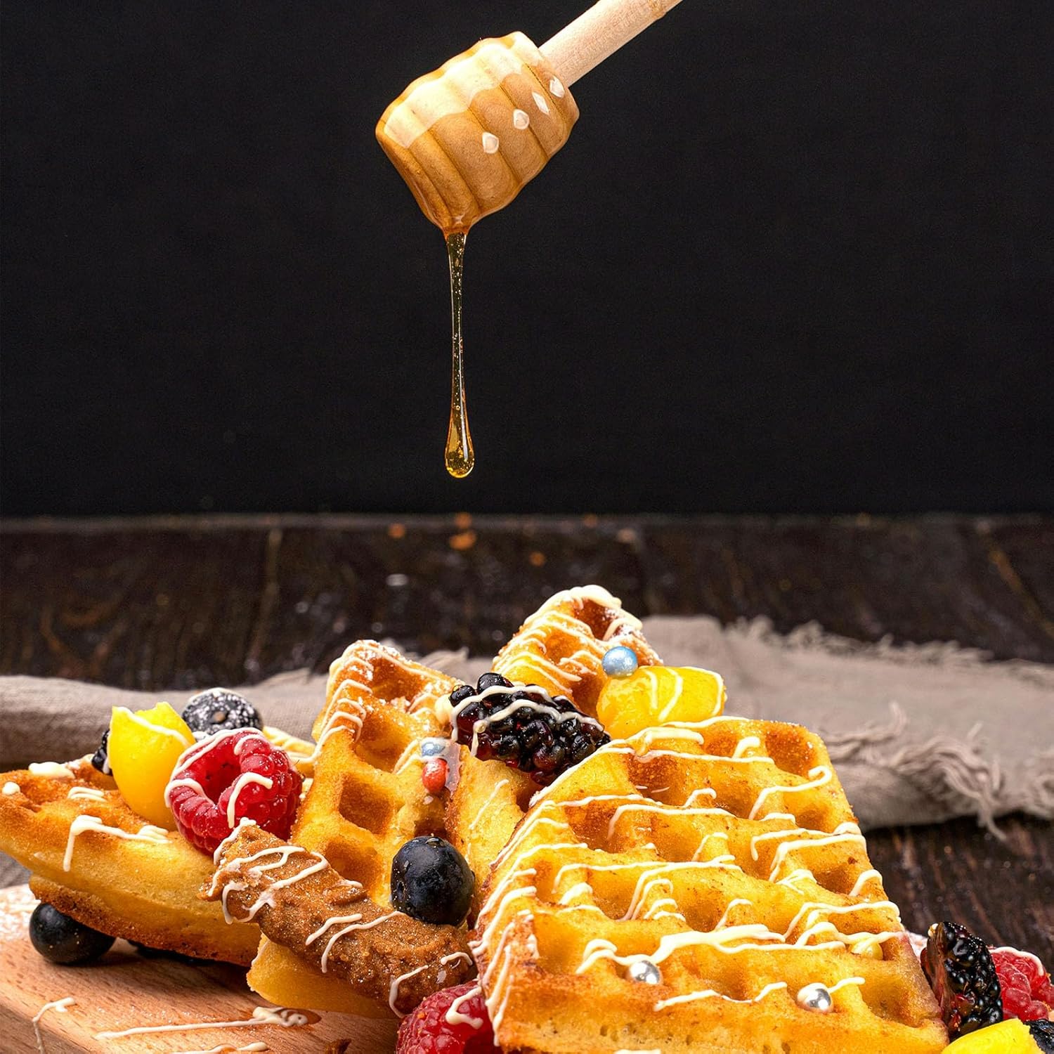 Ucheom Ucheom Wooden Honey Dipper Sticks, 3Pcs Mini Honey Spoon for Honey Jar Dispense Mixing Stirrer - View 4 of 6