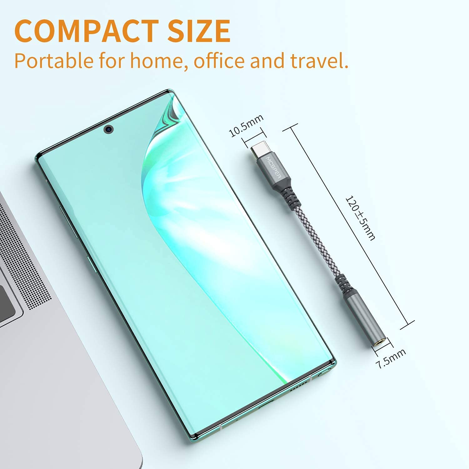 MCSPER 2-Pack USB Type C to 3.5mm Female Adapter,USB C to Aux Audio Dongle Cable Cord Headphone Jack Compatible with iPhone 17 16 Pro Max 15 Pro,Samsung - View 6 of 6