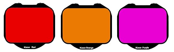 Kase Kase Set of 3 Clip-in Underwater Optical Glass Filters for Sony Alpha Camera Red Orange Purple - View 2 of 3
