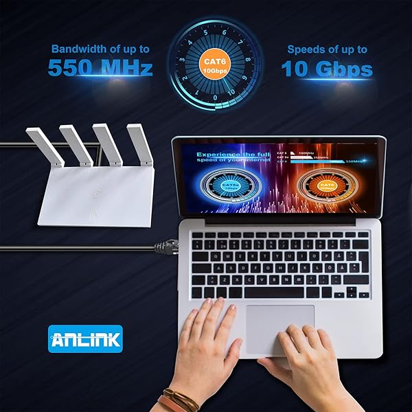 ANLINK Cat6 Ethernet Cable 100ft Black RJ45 LAN 24AWG UTP Network Patch Internet Cable - View 4 of 9