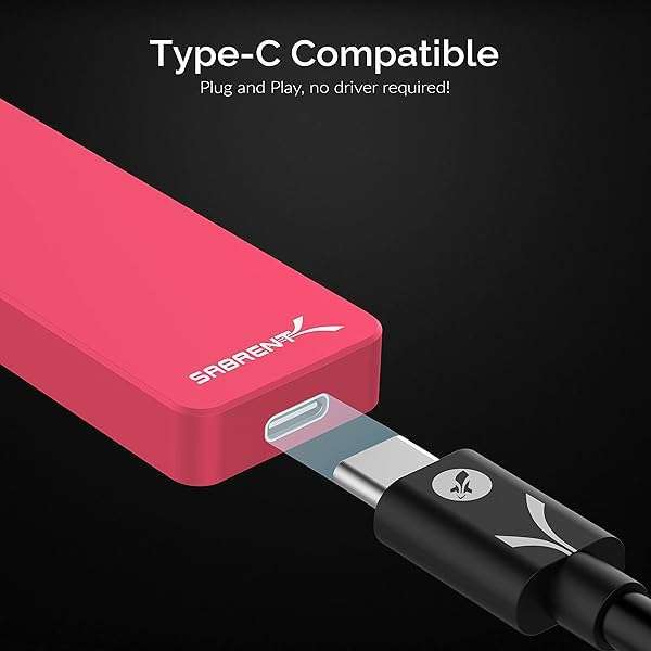 SABRENT SABRENT 1TB Rocket Nano SSD - Ultra-Fast External Aluminum Drive Up to 1000MB/s (Red) - SB-1TB-NANO-RED - View 8 of 9