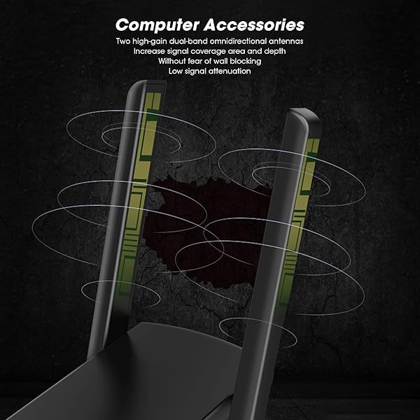 Zunate CF-924AC V2 Adapter Network Card 1300M USB Receiver Dual Band 2.4GHz 5.8GHz High-Speed Internet Access with Heat Dissipation Hole - View 4 of 10