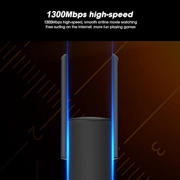 Zunate CF-924AC V2 Adapter Network Card 1300M USB Receiver Dual Band 2.4GHz 5.8GHz High-Speed Internet Access with Heat Dissipation Hole - View 5 of 10