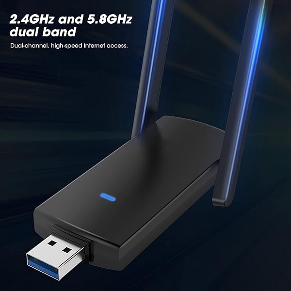 Zunate CF-924AC V2 Adapter Network Card 1300M USB Receiver Dual Band 2.4GHz 5.8GHz High-Speed Internet Access with Heat Dissipation Hole - View 6 of 10