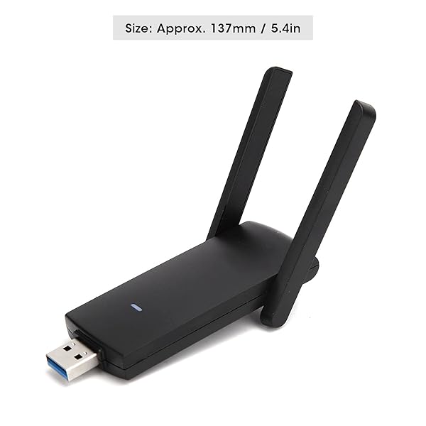 Zunate CF-924AC V2 Adapter Network Card 1300M USB Receiver Dual Band 2.4GHz 5.8GHz High-Speed Internet Access with Heat Dissipation Hole - View 8 of 10
