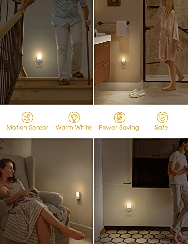 L LOHAS LED L LOHAS LED Motion Sensor Night Light 2Pack Warm White Adjustable Brightness for Kids Adults Bathroom Bedroom Plug into Wall - View 8 of 9