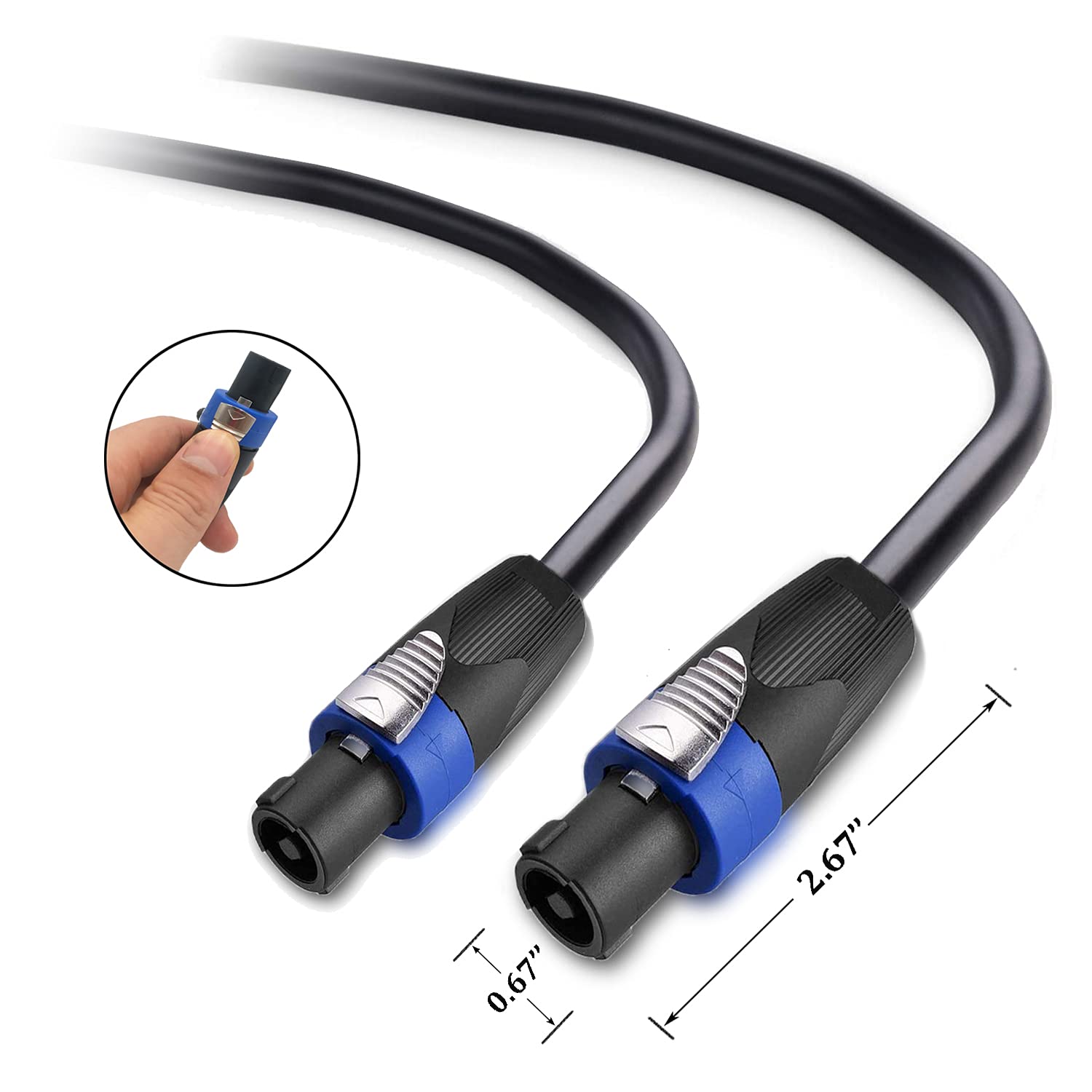 ROCMUZZK ROCMUZZK 2 Pack 50ft Pro Speakon to Speakon Cable, Pair 12AWG Patch Cords, Professional Speakon Audio Cable Cord with NL4FC Connectors - View 2 of 8