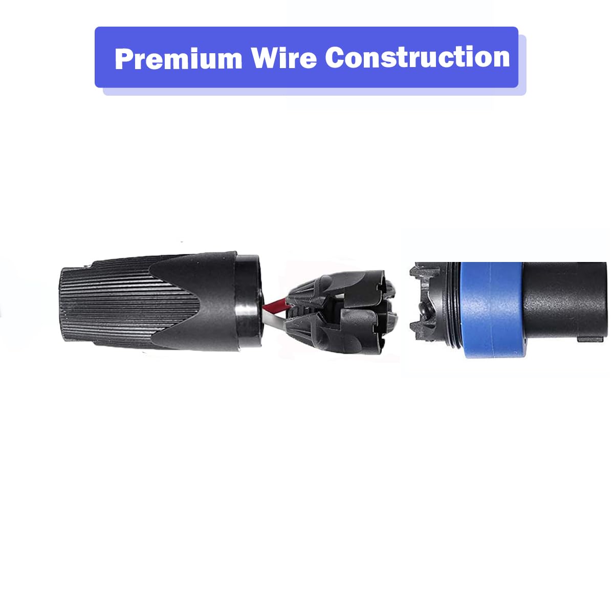 ROCMUZZK ROCMUZZK 2 Pack 50ft Pro Speakon to Speakon Cable, Pair 12AWG Patch Cords, Professional Speakon Audio Cable Cord with NL4FC Connectors - View 4 of 8