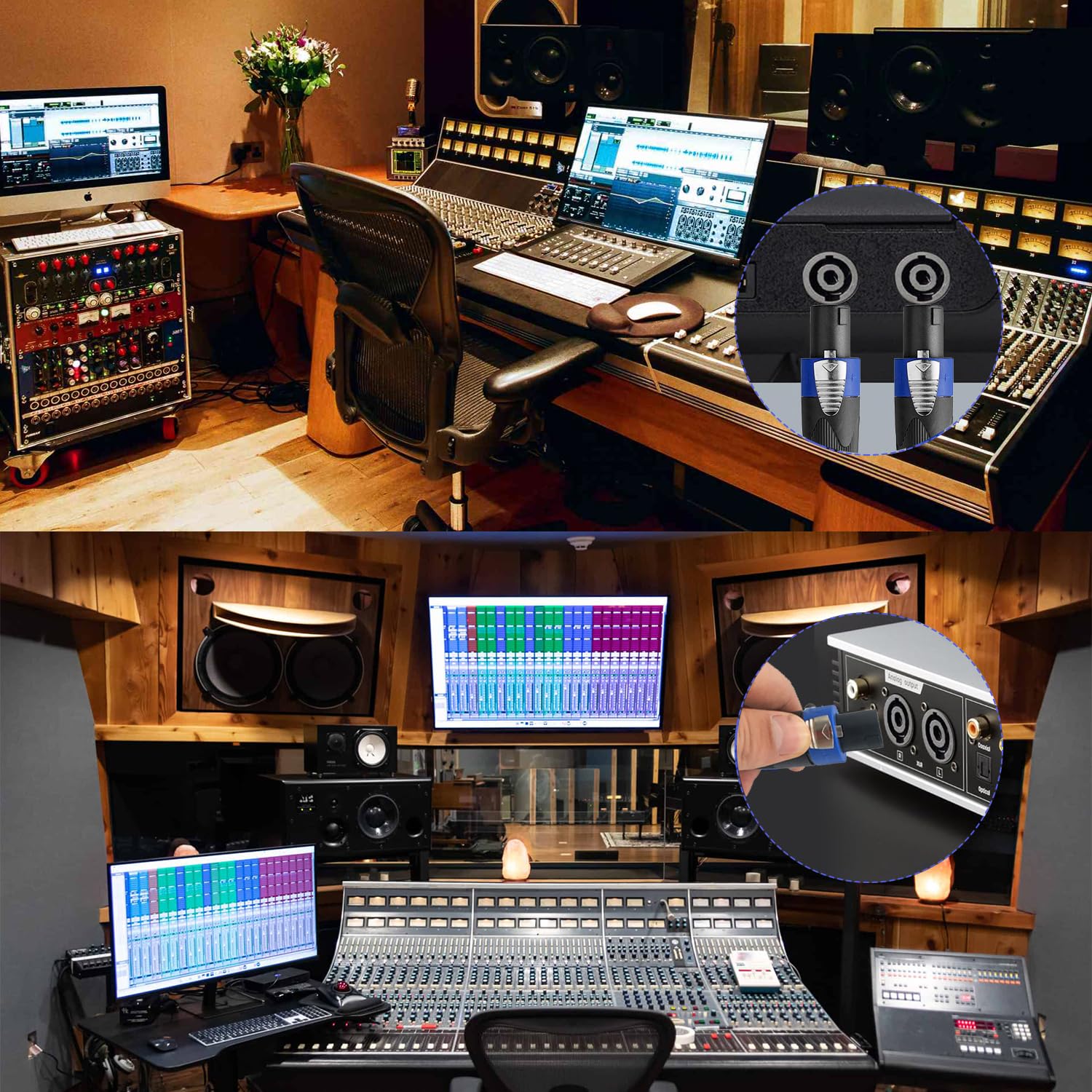 ROCMUZZK ROCMUZZK 2 Pack 50ft Pro Speakon to Speakon Cable, Pair 12AWG Patch Cords, Professional Speakon Audio Cable Cord with NL4FC Connectors - View 6 of 8