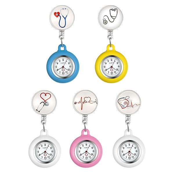 Avaner Avaner Retractable Nurse Watch Clip On Lapel Fob Silicone Pocket Watch for Men and Women - View 8 of 8