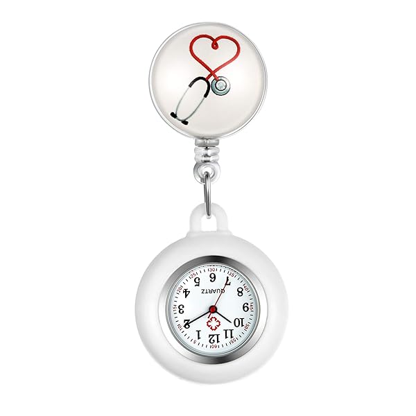 Avaner Avaner Retractable Nurse Watch Clip On Lapel Fob Silicone Pocket Watch for Men and Women - View 2 of 8
