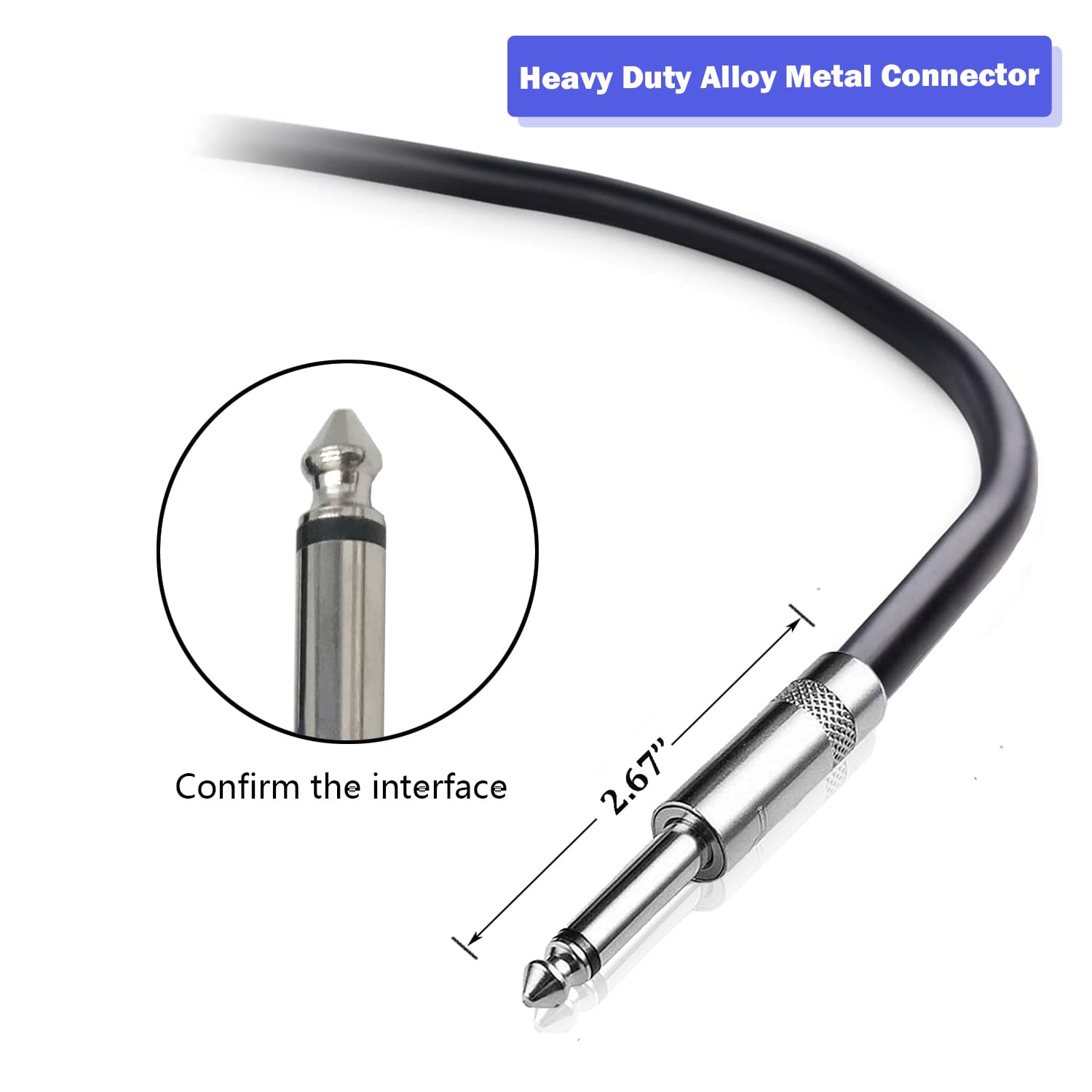 ROCMUZZK ROCMUZZK 2 Pack 15ft 1 4 Inch to 1 4 Inch Male Speaker Cable, 15 feet 6.35mm Stereo Audio Connection Cord, 12 Gauge AWG Wire - View 3 of 8