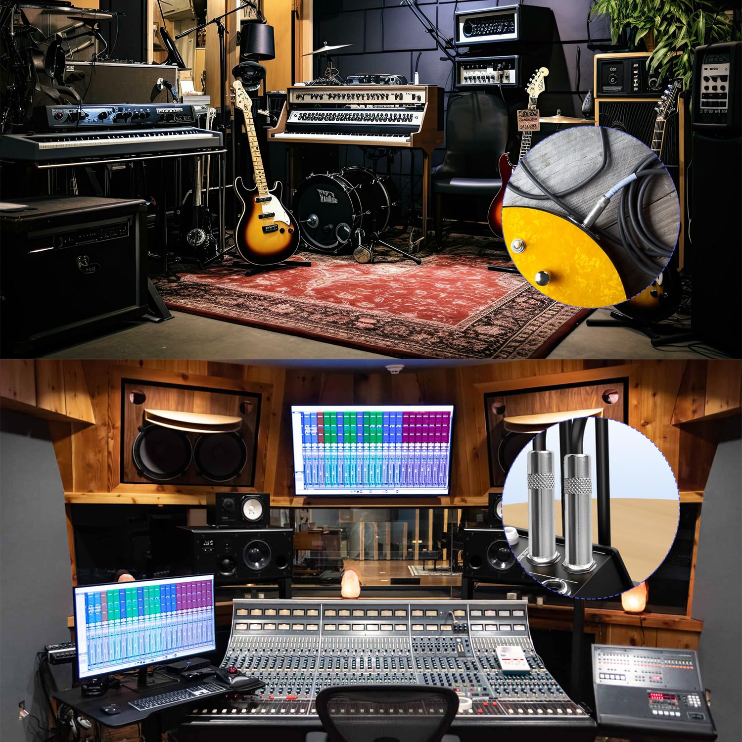 ROCMUZZK ROCMUZZK 2 Pack 15ft 1 4 Inch to 1 4 Inch Male Speaker Cable, 15 feet 6.35mm Stereo Audio Connection Cord, 12 Gauge AWG Wire - View 5 of 8