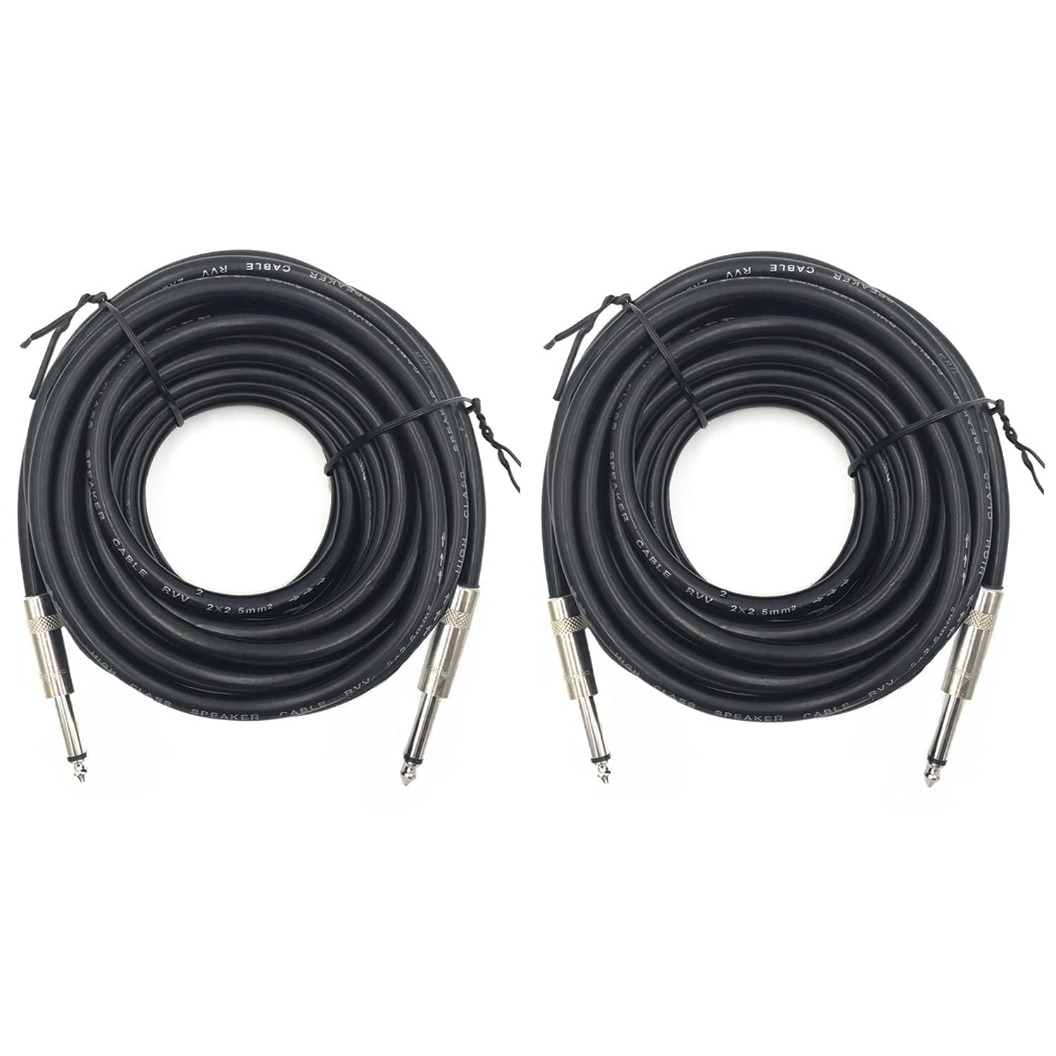 ROCMUZZK ROCMUZZK 2 Pack 15ft 1 4 Inch to 1 4 Inch Male Speaker Cable, 15 feet 6.35mm Stereo Audio Connection Cord, 12 Gauge AWG Wire - View 8 of 8