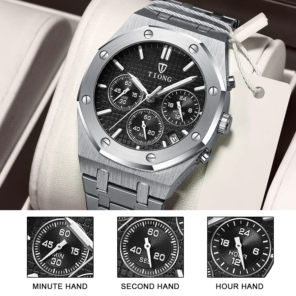 Tiong Tiong Business Men Watches Luxury Brand Quartz Watch Mens Stainless Steel Waterproof Wristwatch - View 3 of 9