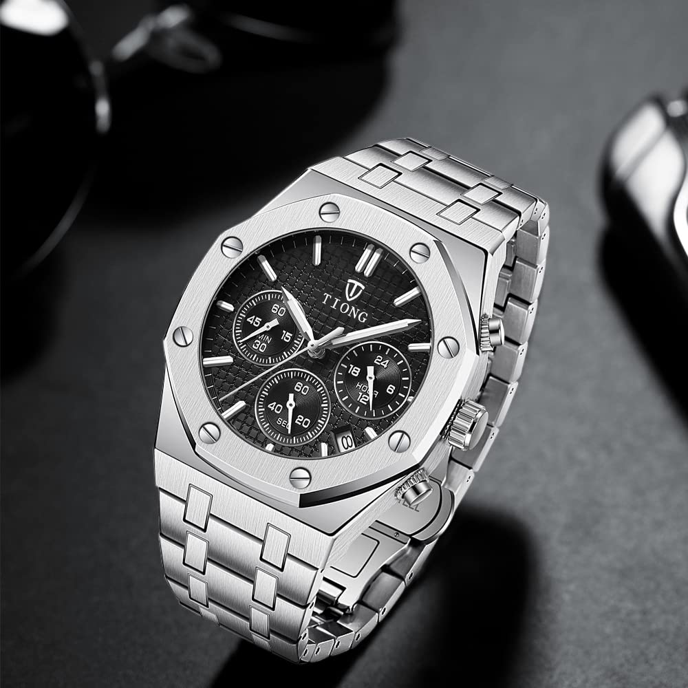 Tiong Tiong Business Men Watches Luxury Brand Quartz Watch Mens Stainless Steel Waterproof Wristwatch - View 4 of 9