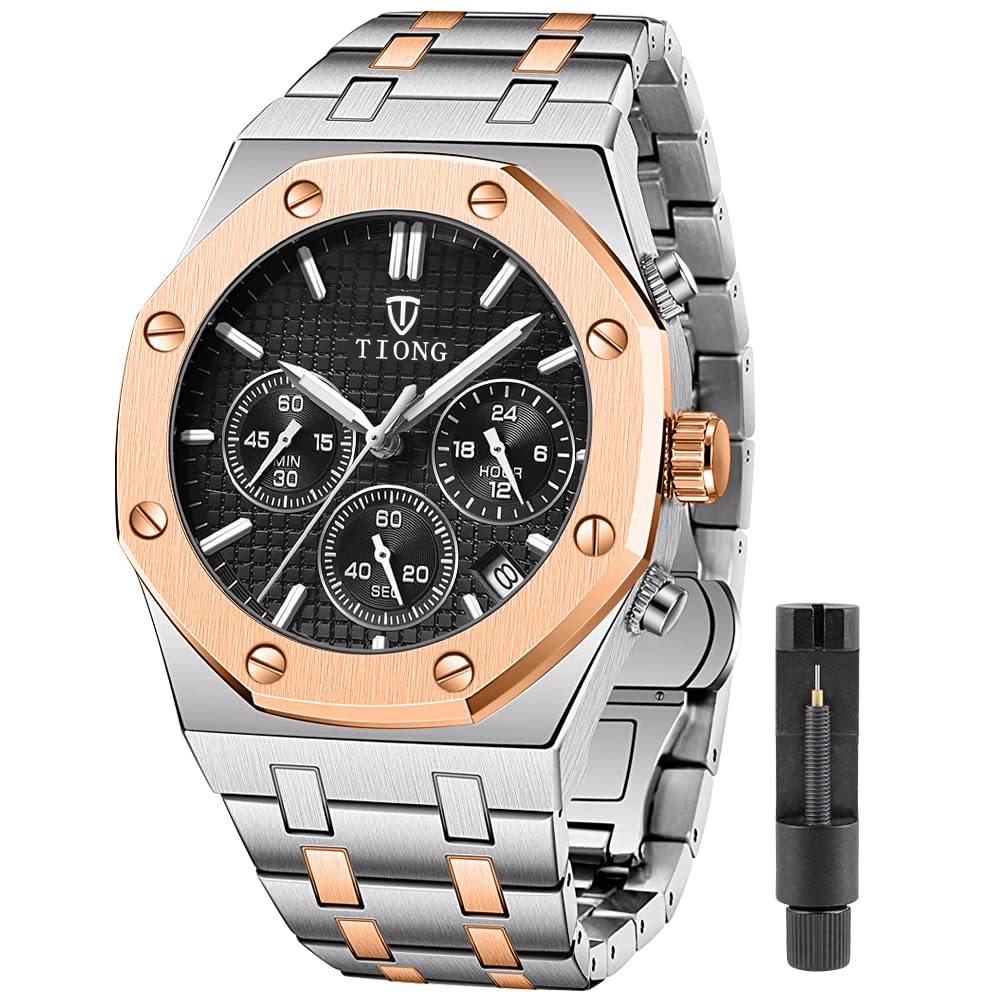 Tiong Tiong Business Men Watches Luxury Brand Quartz Watch Mens Stainless Steel Waterproof Wristwatch - View 7 of 9