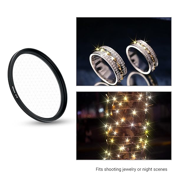 PROfezzion PROfezzion 55mm Star Filter Kit 3 Pieces Adjustable Cross Screen Starburst Filter for Sony Nikon and More 55mm Lens - View 8 of 10