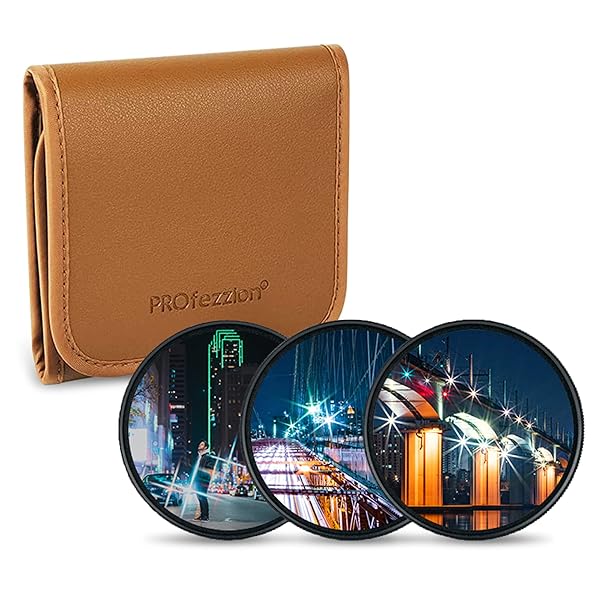 PROfezzion PROfezzion 62mm Star Filter Kit 3 Pieces Adjustable Cross Screen for Sony Nikon Fujifilm and More 62mm Lens - View 2 of 10