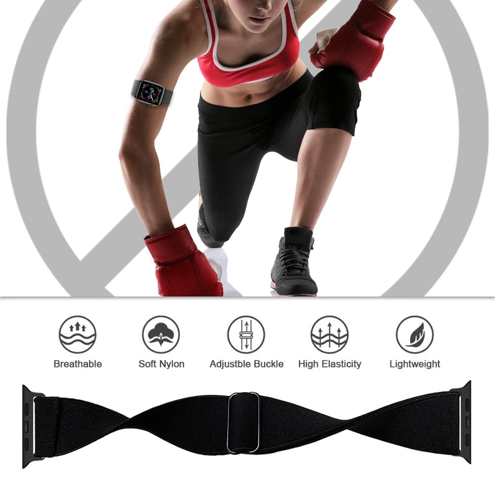 IFCASE IFCASE Elastic Arm Ankle Band Compatible with Apple Watch 41mm 40mm 42mm iWatch Series 10 9 8 7 6 5 4 SE, Sport Strap Unisex Armband or Ankleband - View 3 of 9