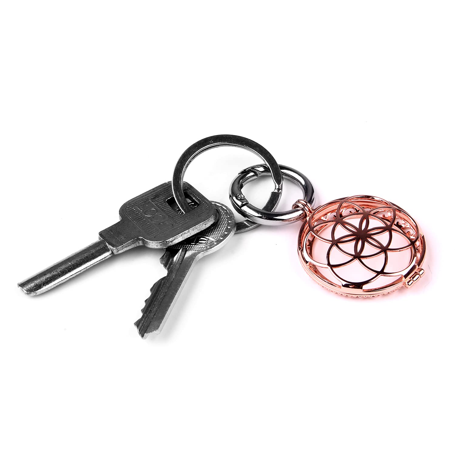 VIIVY VIYIV VIIVY VIYIV Metal Keychain for Apple AirTag Protective Case Holder Key Ring Dog Luggage Bike - Rose Gold - View 4 of 9