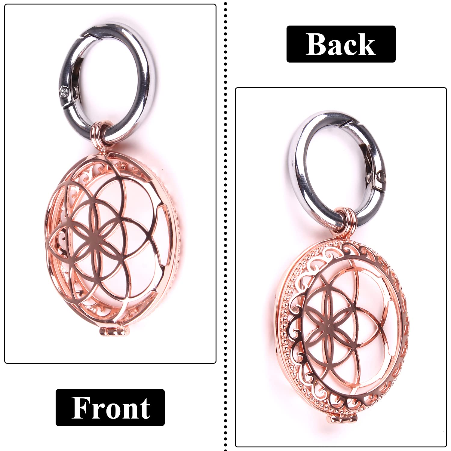 VIIVY VIYIV VIIVY VIYIV Metal Keychain for Apple AirTag Protective Case Holder Key Ring Dog Luggage Bike - Rose Gold - View 7 of 9