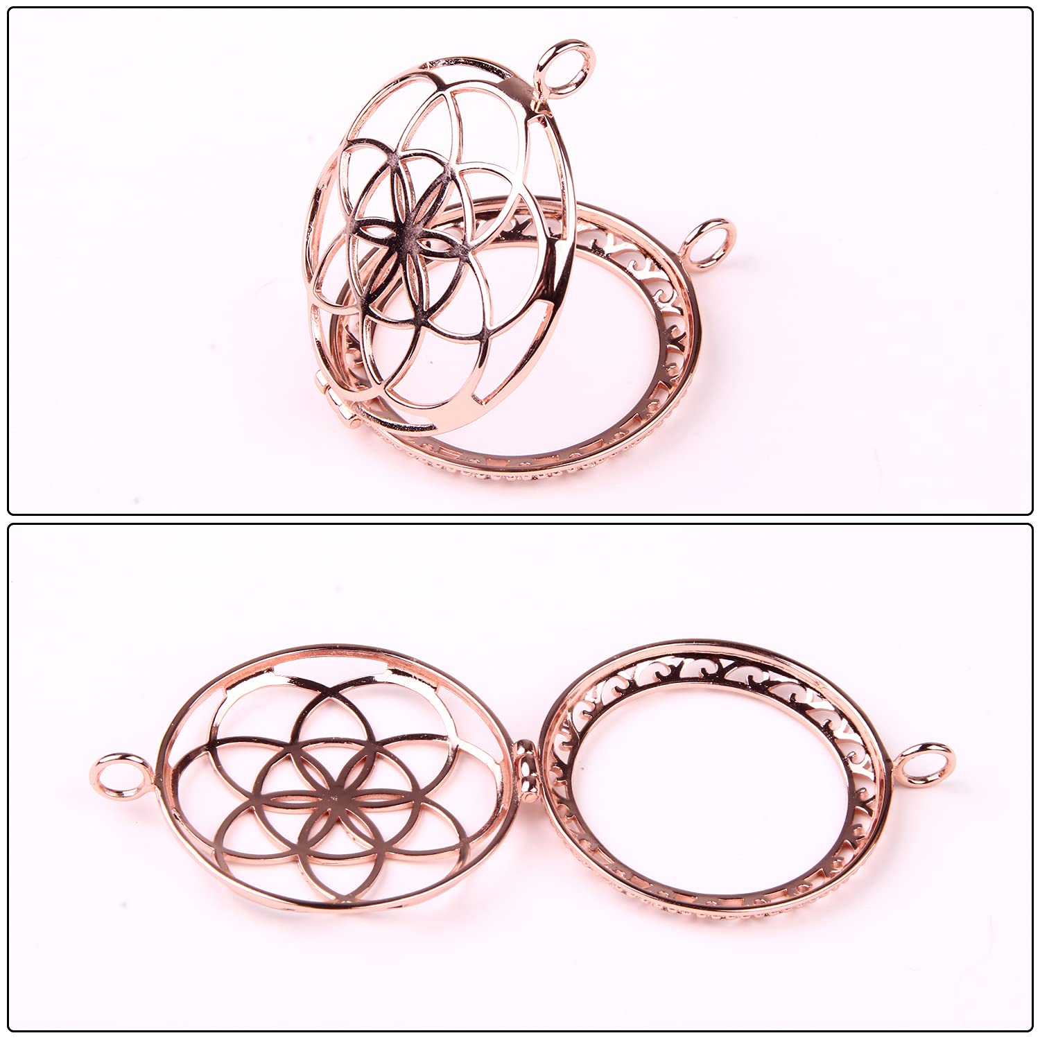 VIIVY VIYIV VIIVY VIYIV Metal Keychain for Apple AirTag Protective Case Holder Key Ring Dog Luggage Bike - Rose Gold - View 8 of 9