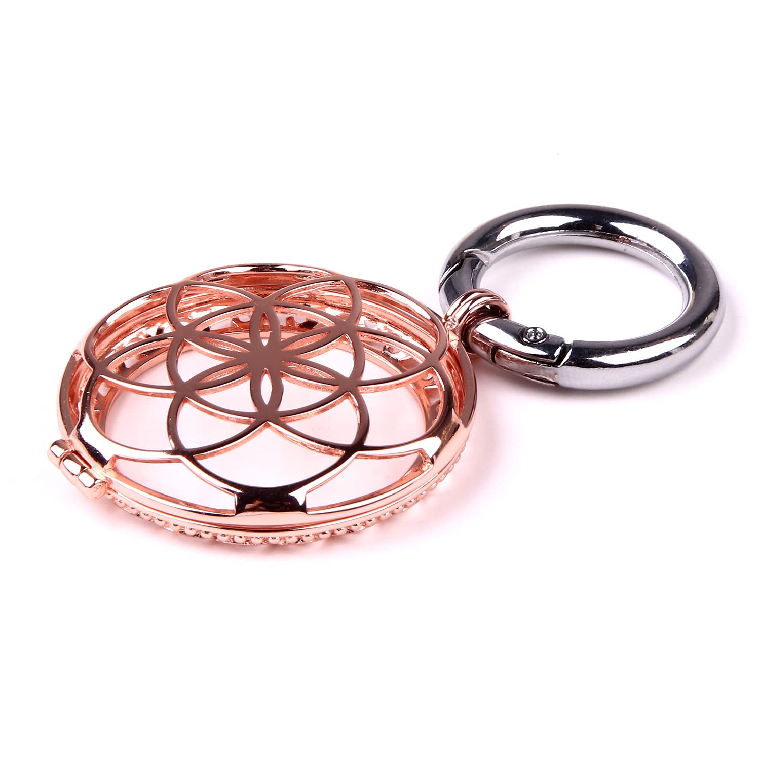 VIIVY VIYIV VIIVY VIYIV Metal Keychain for Apple AirTag Protective Case Holder Key Ring Dog Luggage Bike - Rose Gold - View 9 of 9
