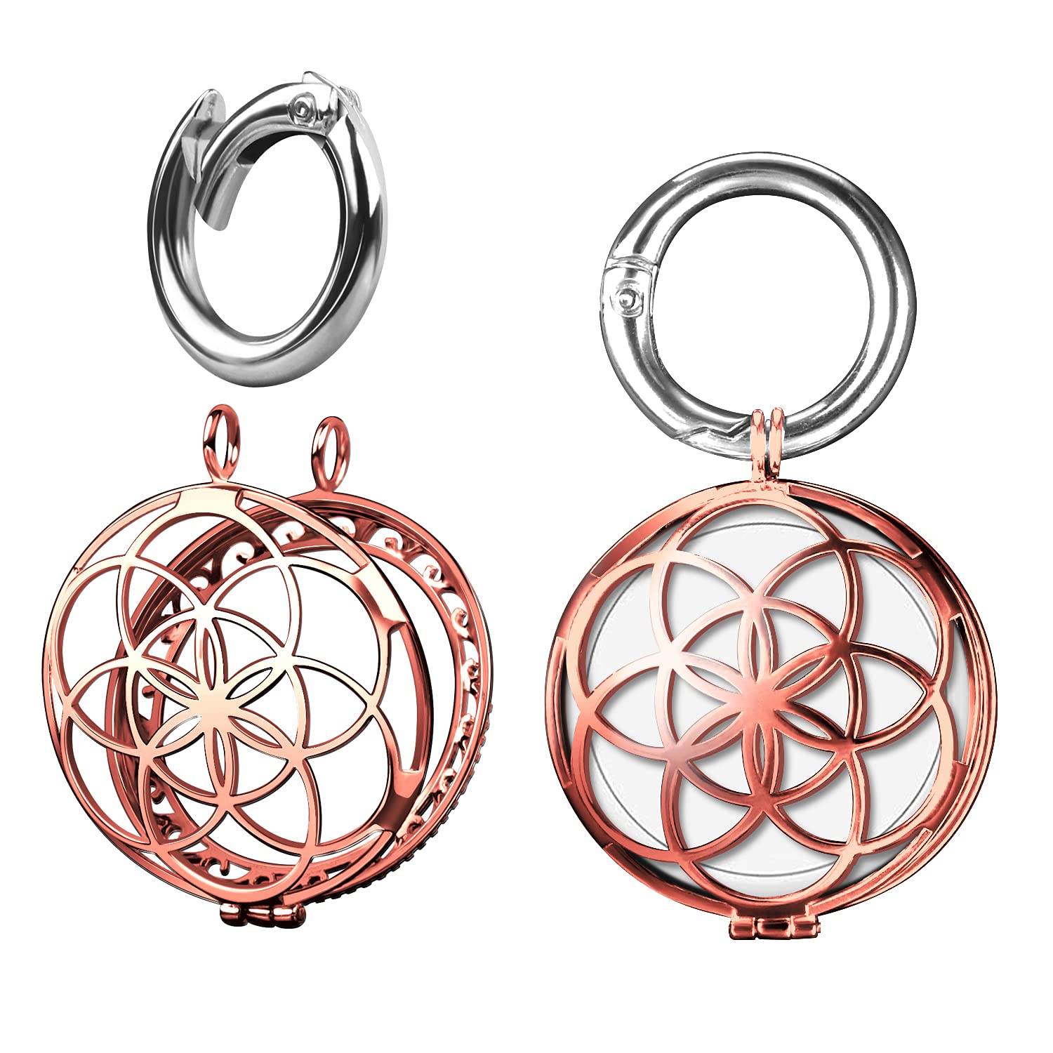 VIIVY VIYIV Metal Keychain for Apple AirTag Protective Case Holder Key Ring Dog Luggage Bike - Rose Gold