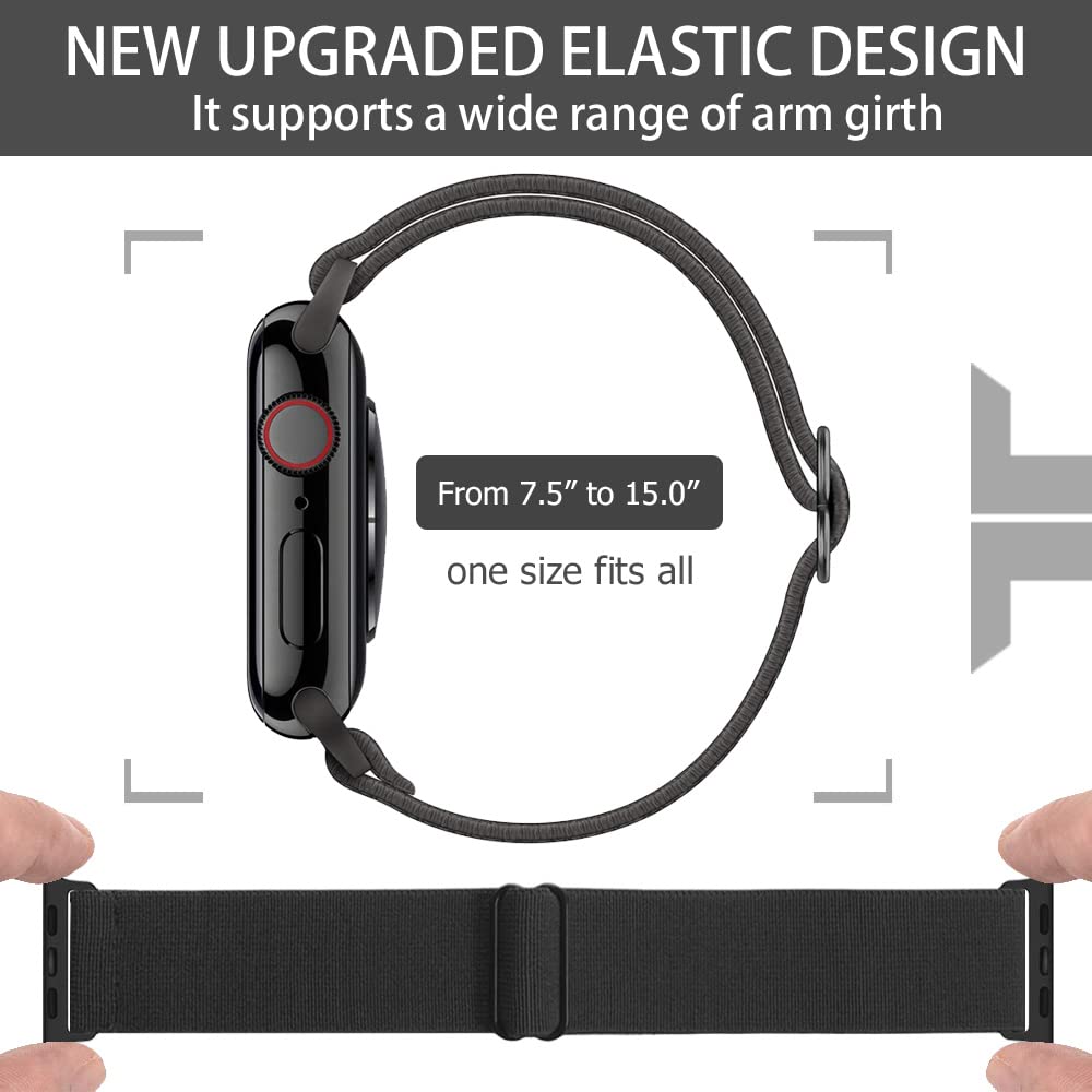 IFCASE IFCASE Elastic Arm Ankle Band for Apple Watch 49mm 46mm 45mm 44mm iWatch Series Ultra Sport Strap Unisex Dark Grey - View 2 of 7
